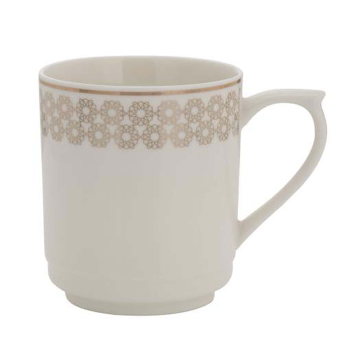 DELCASABone Wave Mug, 11oz, | New Bone China | Chip Resistant & Durable | Tea, Cappuccino, Coffee, Latte Cup