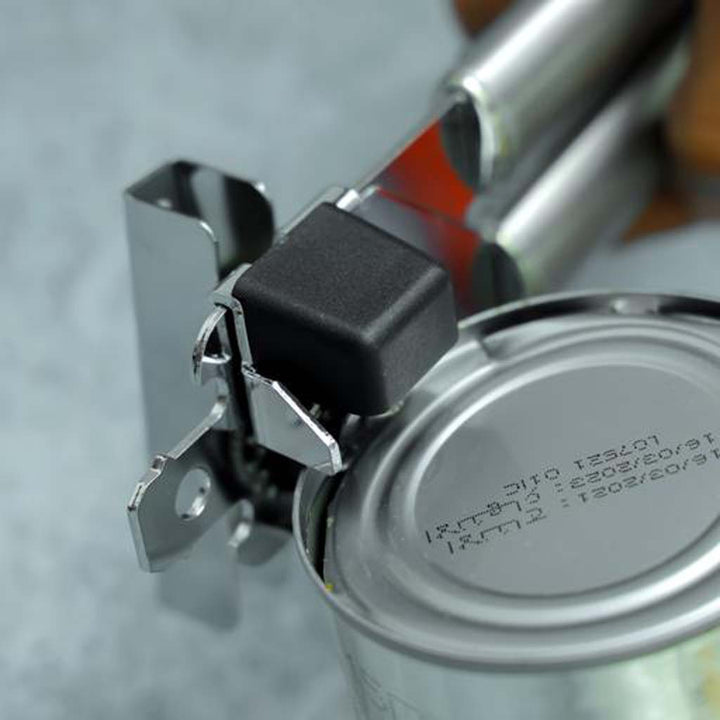 DELCASA Carbon Steel Chrome Can Opener with Easy Turn Knob and Ergonomic Handle.