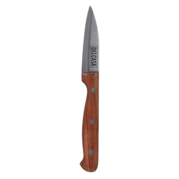 DELCASA DC1831 8.89cm Fruit Knife with Wooden Handle - Razor Sharp Stainless Steel Blades for Carving and Chopping - Ideal Kitchen Gift for Cooking Enthusiasts