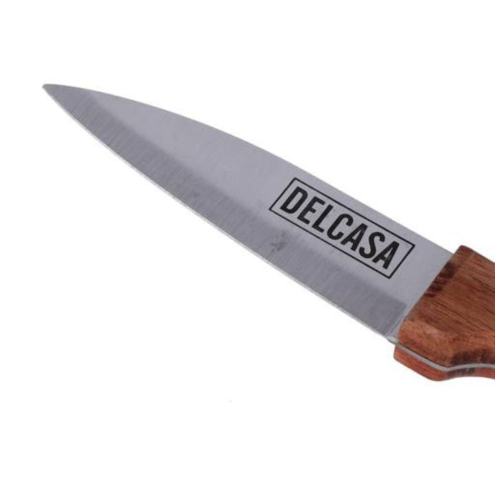 DELCASA DC1831 8.89cm Fruit Knife with Wooden Handle - Razor Sharp Stainless Steel Blades for Carving and Chopping - Ideal Kitchen Gift for Cooking Enthusiasts