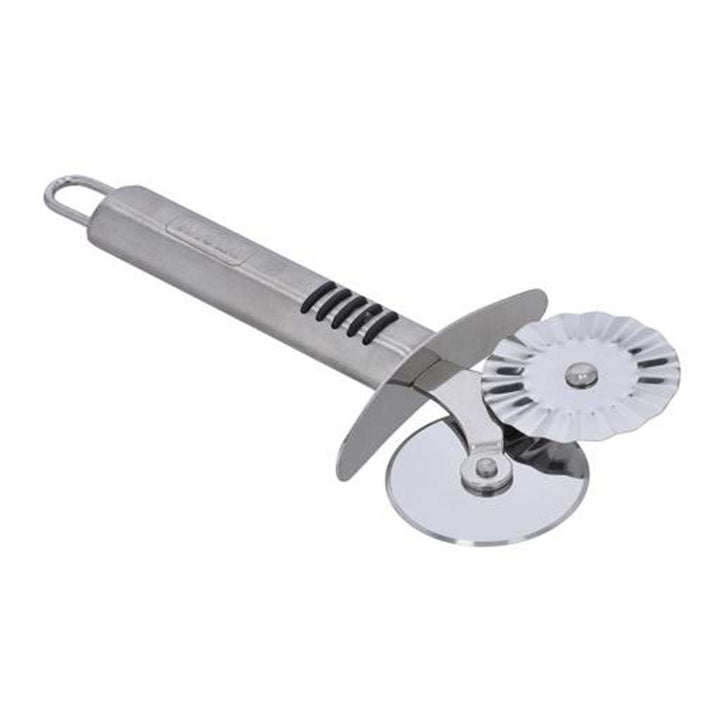 DELCASA Double Stainless Steel Pizza Cutter with TRP Handle, Multi-Use Slicer  Elegant Design, Durable Construction  Food Grade Material