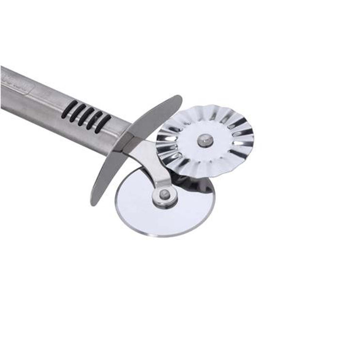 DELCASA Double Stainless Steel Pizza Cutter with TRP Handle, Multi-Use Slicer  Elegant Design, Durable Construction  Food Grade Material