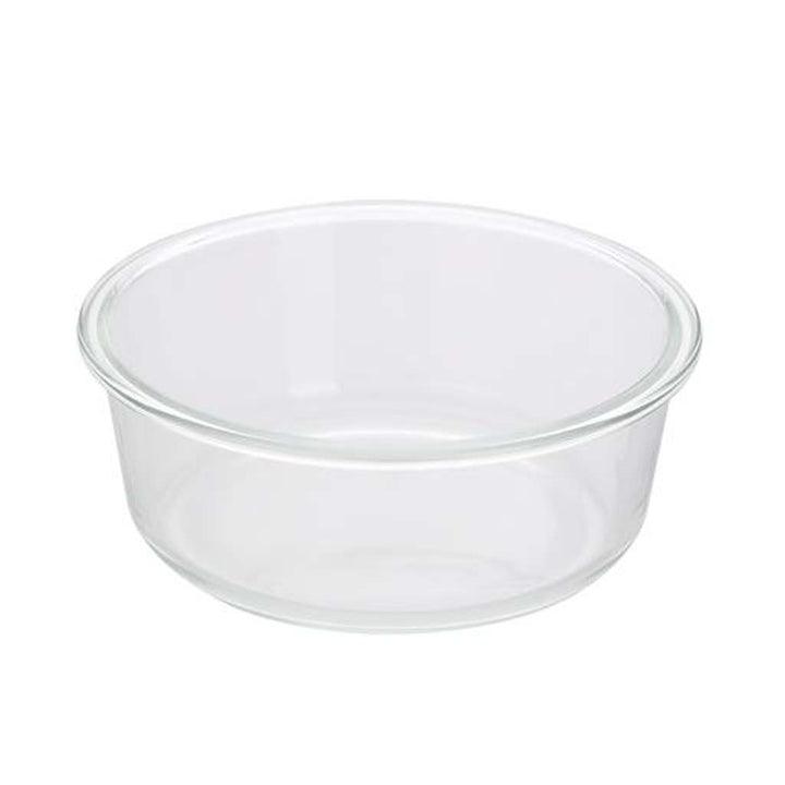 DELCASA Glass Round Container w Bamboo Lid - 400ML