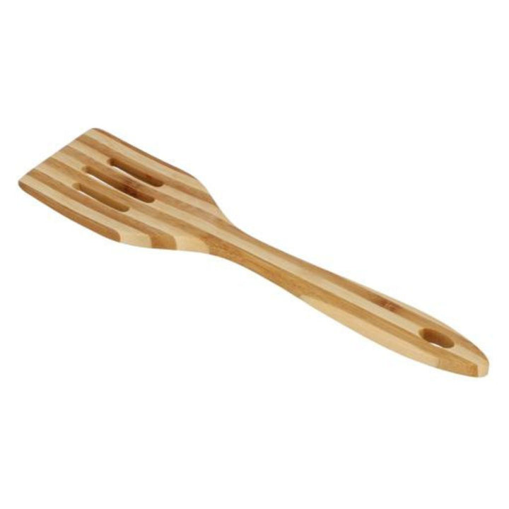 DELCASA Heat-Resistant Bamboo Flat Slotted Turner with Comfortable Grip - Ideal for Cooking and Baking