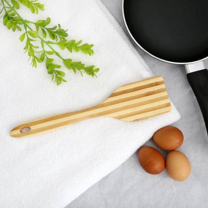 DELCASA Heat-Resistant Bamboo Flat Turner with Comfortable Grip - Ideal for Cooking and Baking