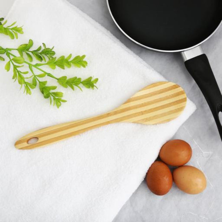 DELCASA Heat Resistant Bamboo Serving Spoon with Grip - Perfect for Cooking and Baking