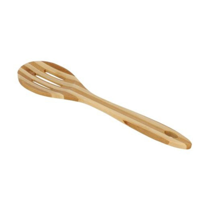 DELCASA Heat Resistant Bamboo Slotted Spoon with Grip - Perfect for Cooking and Baking