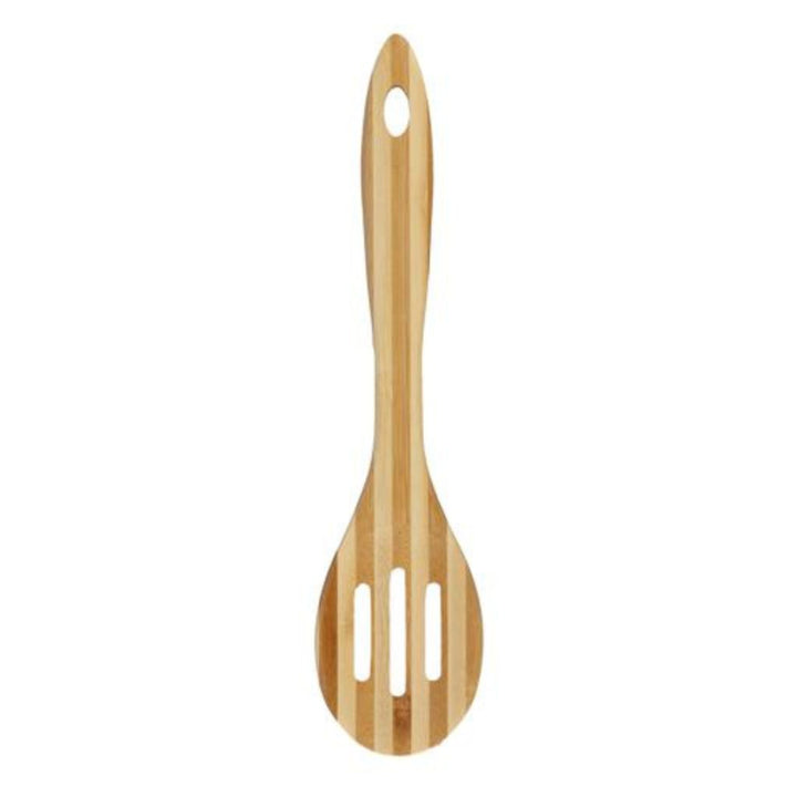 DELCASA Heat Resistant Bamboo Slotted Spoon with Grip - Perfect for Cooking and Baking