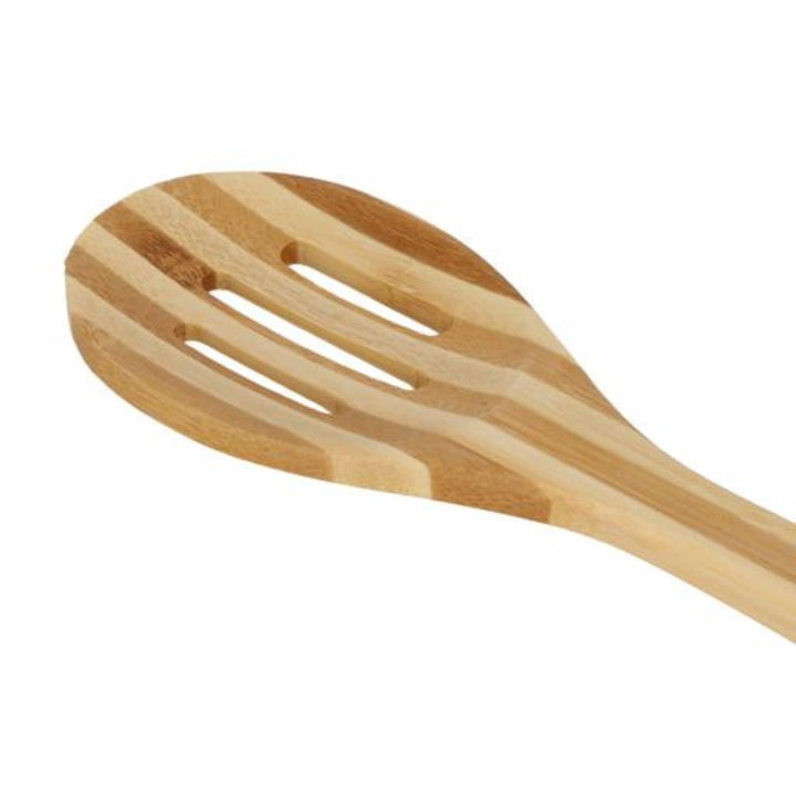 DELCASA Heat Resistant Bamboo Slotted Spoon with Grip - Perfect for Cooking and Baking