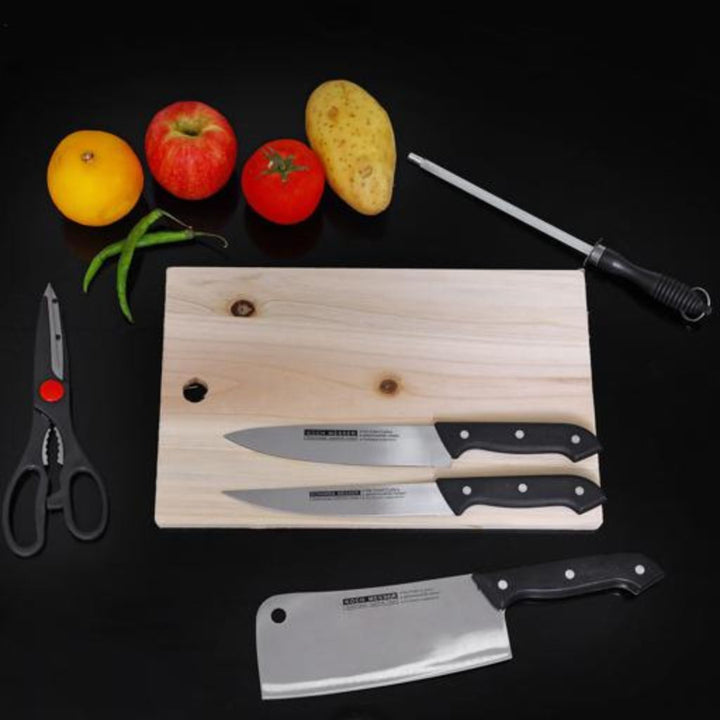 DELCASA Kitchen Knife Set with Cutting Board - 5 Pieces