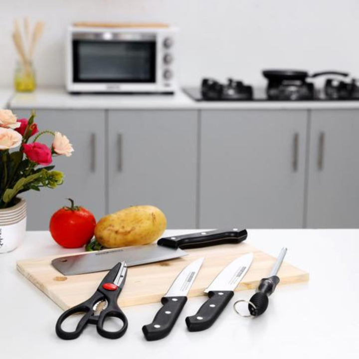 DELCASA Kitchen Knife Set with Cutting Board - 5 Pieces