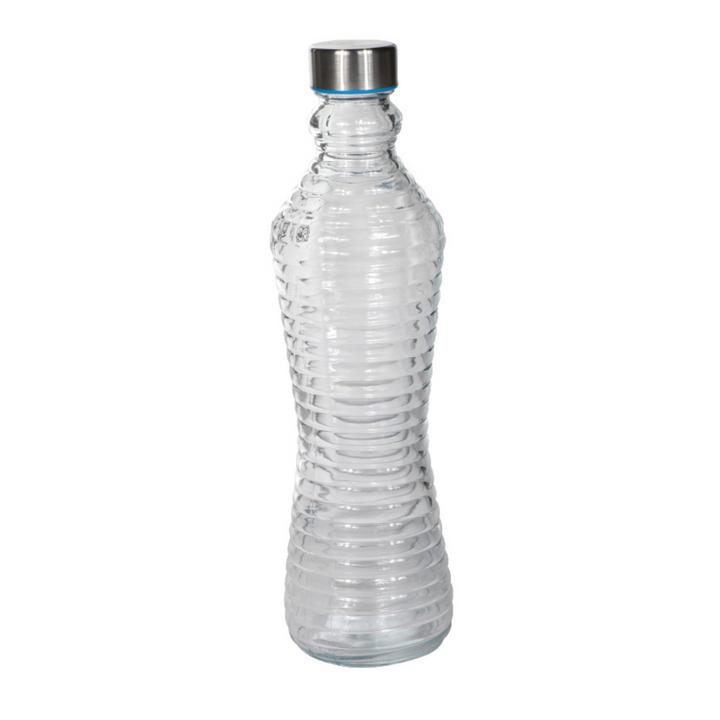 DELCASA Lead-Free, Portable Glass Water Bottle with a Travel Cap - 1L 