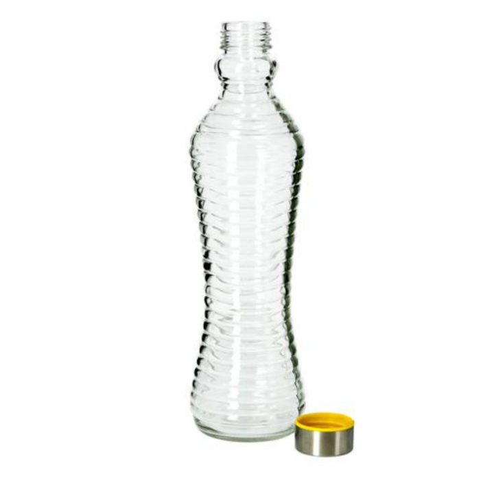 DELCASA Lead-Free, Portable Glass Water Bottle with a Travel Cap - 1L 