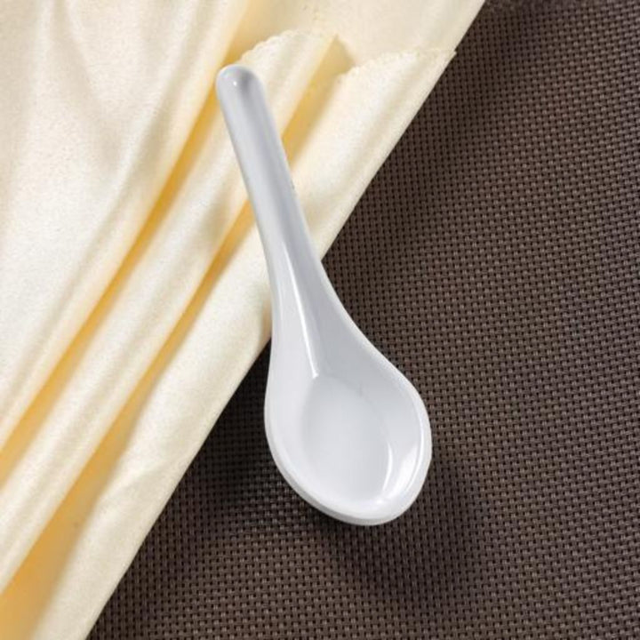 DELCASA Melamine Soup Spoon with Grip Handle and Hanging Loop for easy storage, professional quality