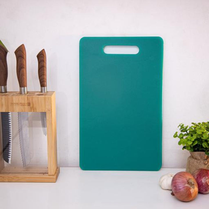 DELCASA Non-Toxic Plastic Cutting Board with Non-Slip Base for Fruits and Vegetables - Featuring Hanging Hole for Convenient Storage and Dual Usage in the Kitchen