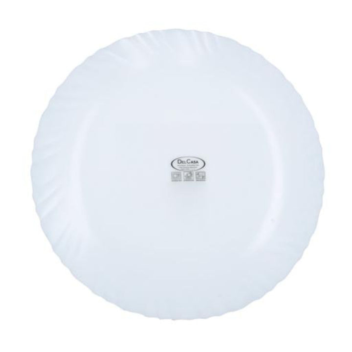 DELCASA Opal Ware Dinner Plate 19.05cm- Perfect for Meals, Pasta and More