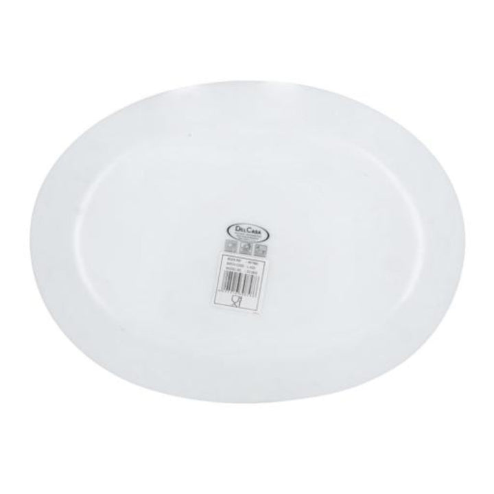 DELCASA Oval 33.02cm Ivory Opal Ware Dinner Plate with Playful Classic Design - DC1859  Safe for Dishwasher  Perfect for Soup, Pasta, Desserts, Ice Cream and More