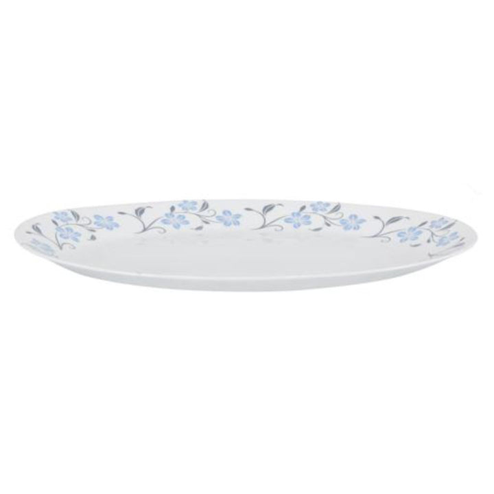 DELCASA Oval 33.02cm Ivory Opal Ware Dinner Plate with Playful Classic Design - DC1859  Safe for Dishwasher  Perfect for Soup, Pasta, Desserts, Ice Cream and More