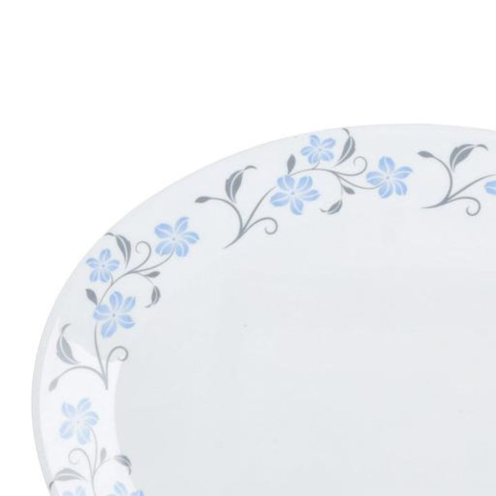 DELCASA Oval 33.02cm Ivory Opal Ware Dinner Plate with Playful Classic Design - DC1859  Safe for Dishwasher  Perfect for Soup, Pasta, Desserts, Ice Cream and More