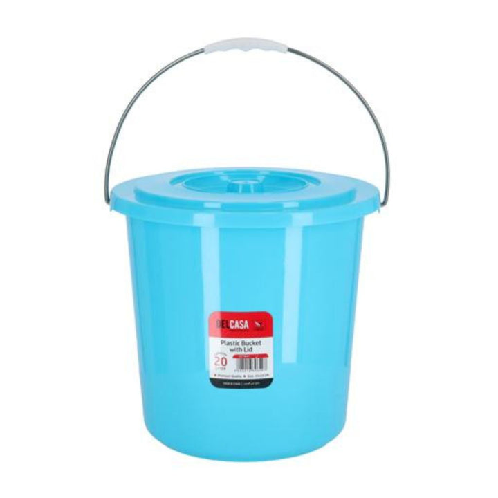 DELCASA Plastic Bucket With Lid - 20 Liter - Strong Handle