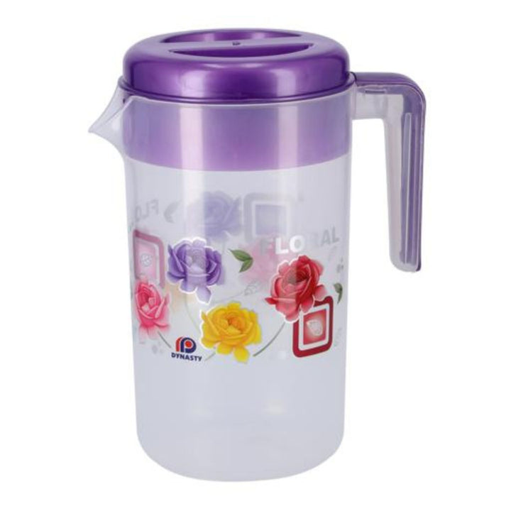 DELCASA Portable Multi-Purpose Water Jug with Lid and 4 Glasses for Water, Picnic, and Juice
