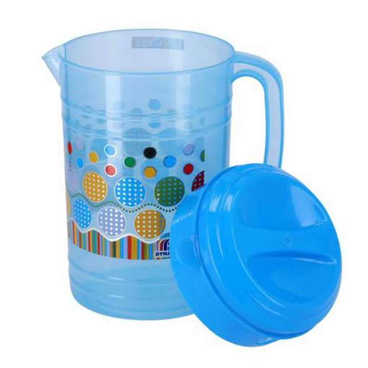 DELCASA Portable Multi-Purpose Water Jug with Lid and 4 Glasses for Water, Picnic, and Juice