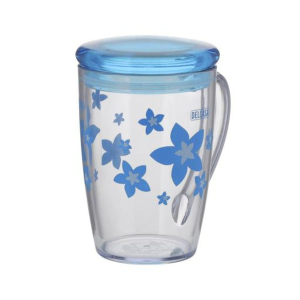 DELCASA Portable Travel Mug - Perfect for Parties, Picnics, BBQs, Camping, Gardens, Work, Gym, Beach, and Pool - 100% Food Grade Material - 350ml