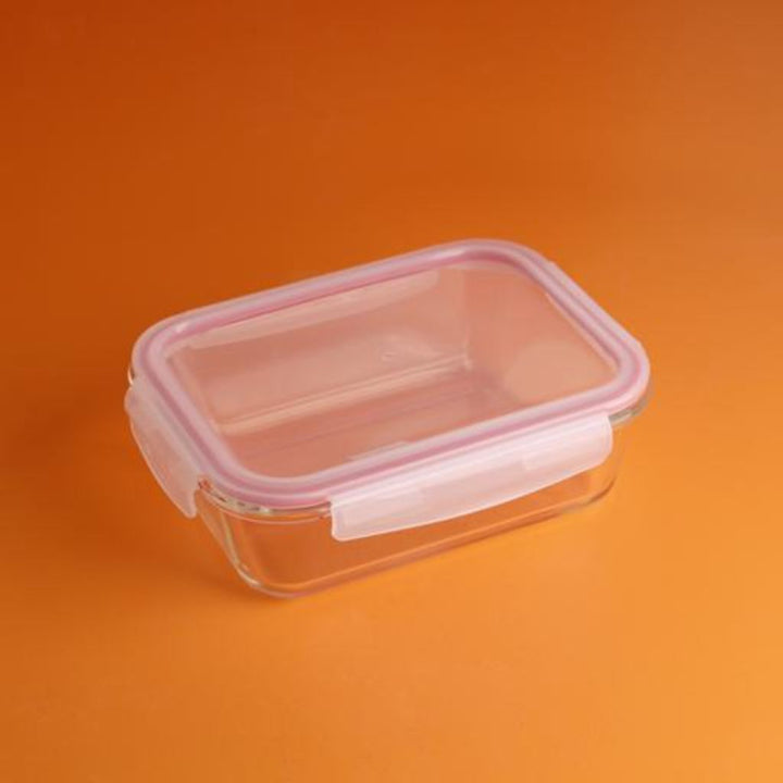 DELCASA Rectangular Glass Airtight Container with a Brass Lid -1.5L