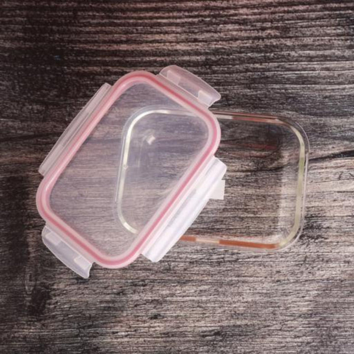 DELCASA Rectangular Glass Airtight Container with a Brass Lid -1.5L