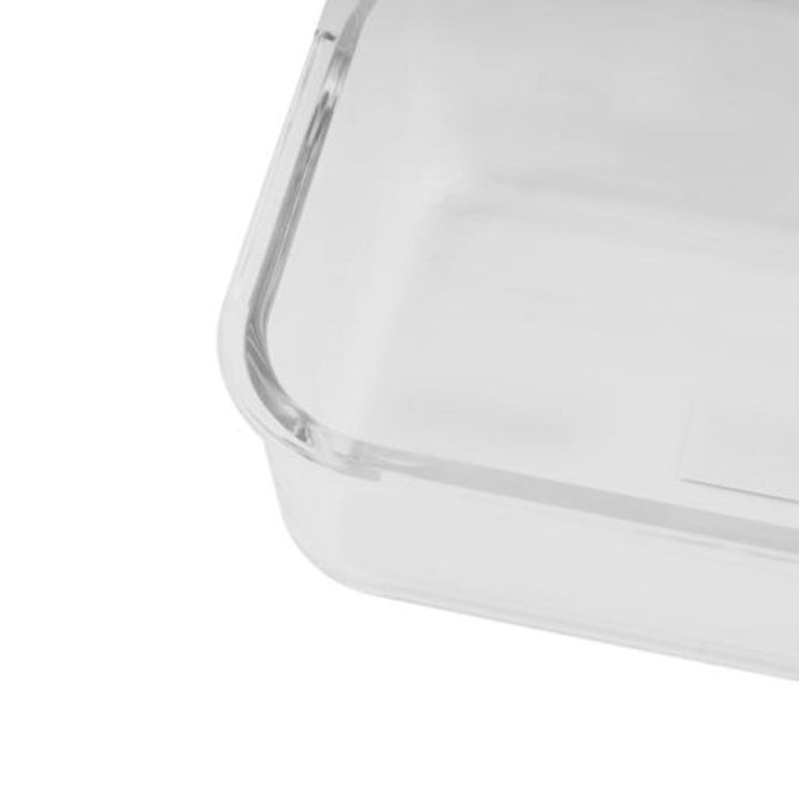 DELCASA Rectangular Glass Airtight Container with a Brass Lid -1.5L