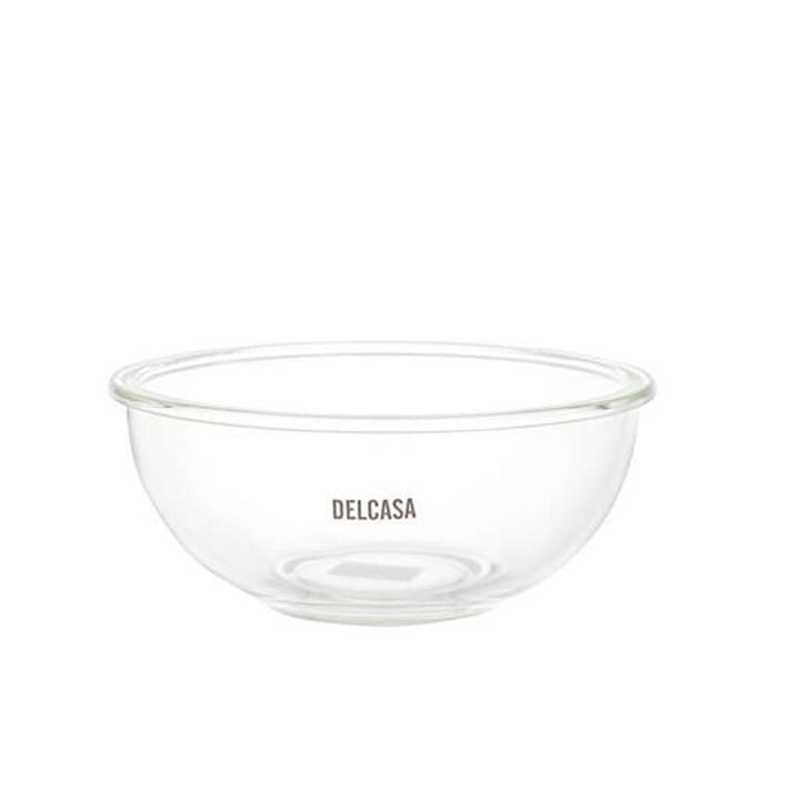 DELCASA Round 2000ml Glass Bowl with PP Lid | Leak-Proof | Dishwasher/Oven/Freezer Safe | Meal Prep Container