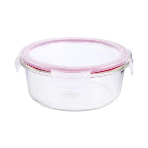 DELCASA Round Glass Airtight Container with a Brass Lid - 950ml