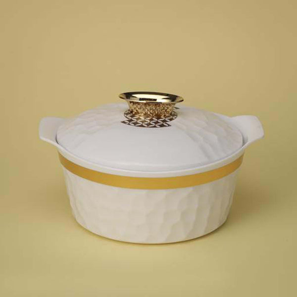 DELCASA Royal Platina 1800ml Insulated Casserole w Double Wall, Twist Lock, Hygienic and Ideal for various foods.