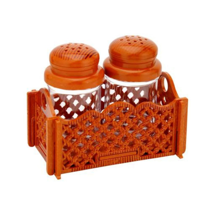 DELCASA Salt and Pepper Shaker Set with Stand - Perfect for Daily Use, Non-Toxic and Ecologically Safe