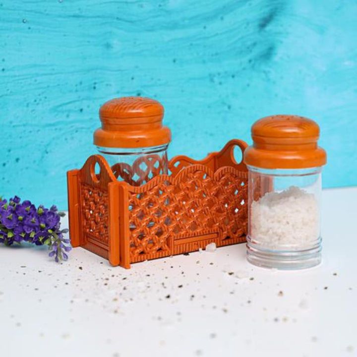 DELCASA Salt and Pepper Shaker Set with Stand - Perfect for Daily Use, Non-Toxic and Ecologically Safe