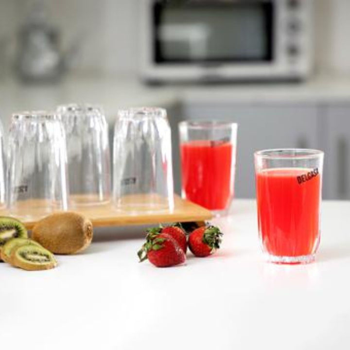 DELCASA Set of 6 9oz/260ml Tumbler Glasses for Drinking Water, Tea, Coffee, and Juice