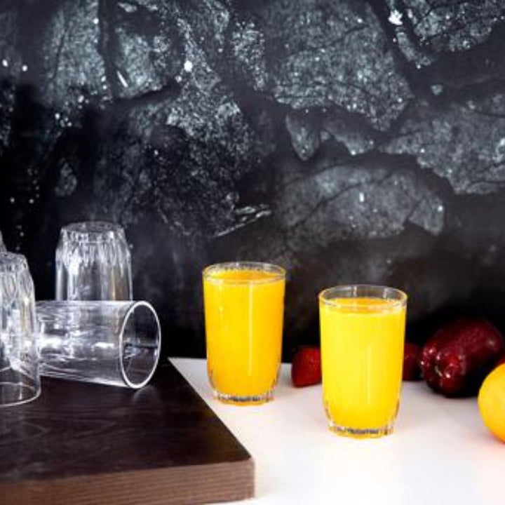 DELCASA Set of 6 9oz/260ml Tumbler Glasses for Drinking Water, Tea, Coffee, and Juice