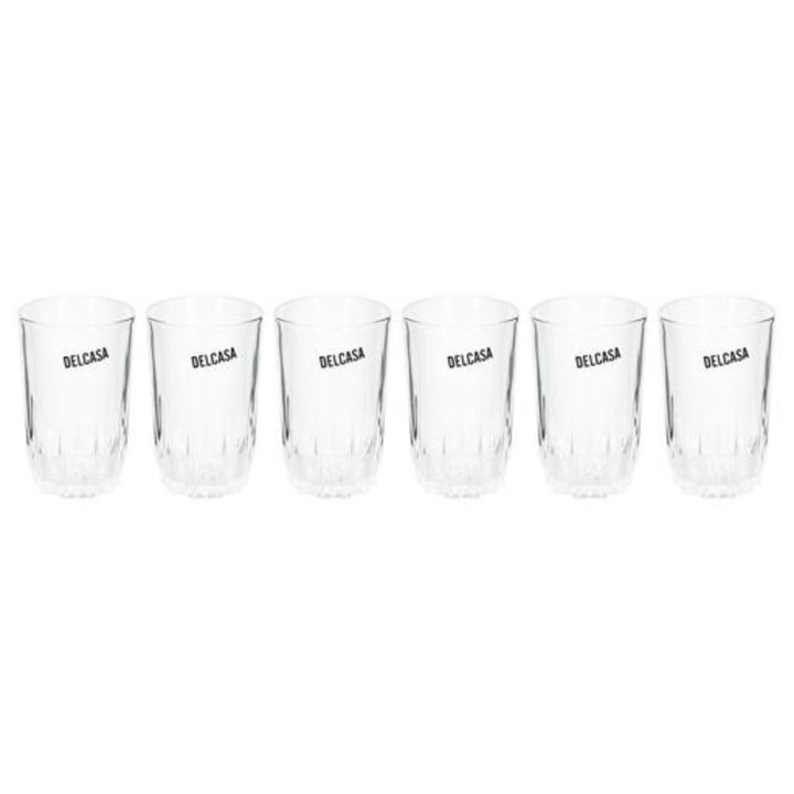 DELCASA Set of 6 9oz/260ml Tumbler Glasses for Drinking Water, Tea, Coffee, and Juice