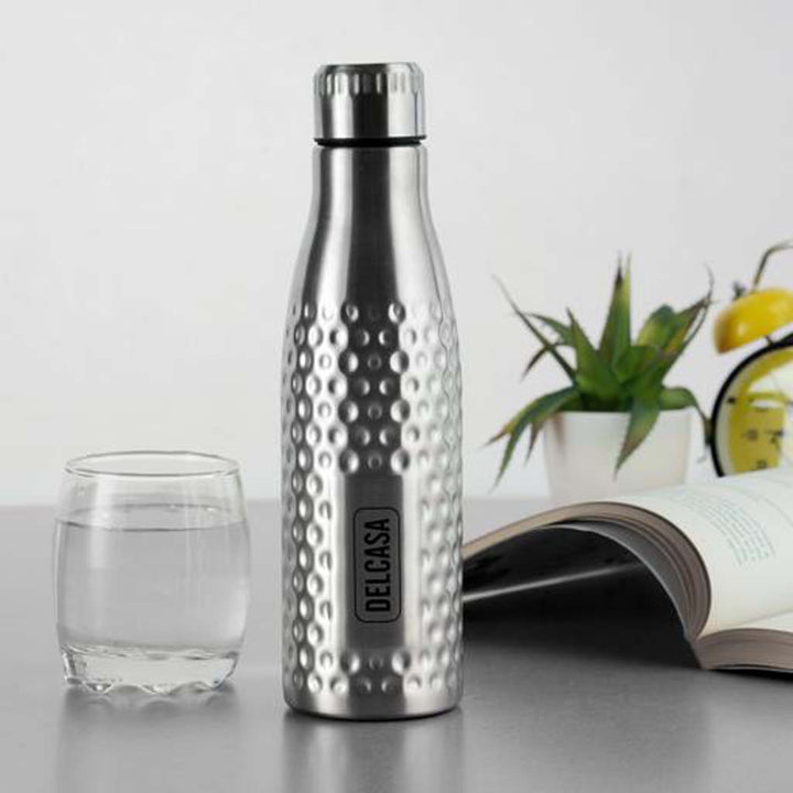 DELCASA 750ml Portable Stainless Steel Water Bottle - Unbreakable, Leak-Resistant