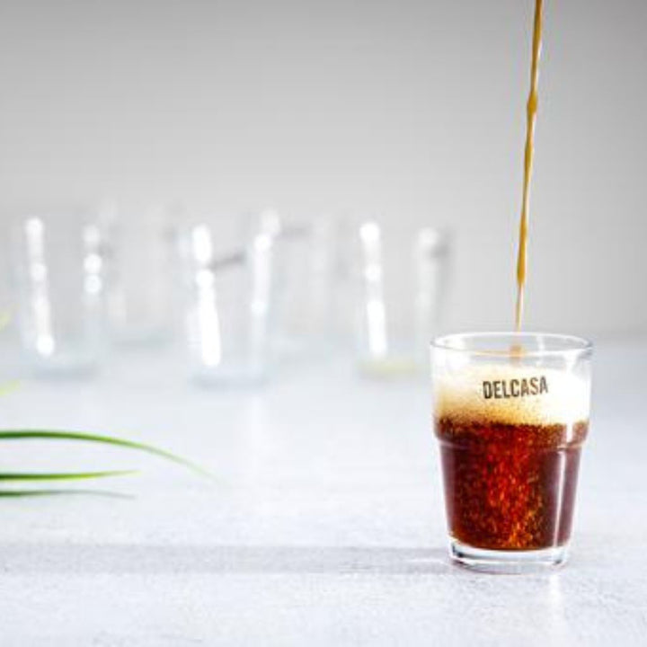 DELCASA 6 Piece Transparent Tumbler Glass Set for Drinking Tea 7oz/200ml - Sleek Design