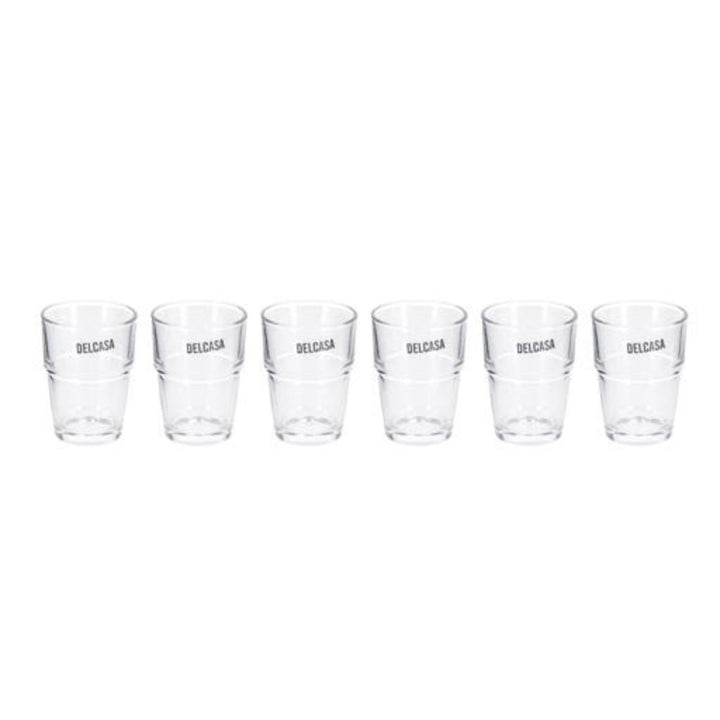 DELCASA 6 Piece Transparent Tumbler Glass Set for Drinking Tea 7oz/200ml - Sleek Design