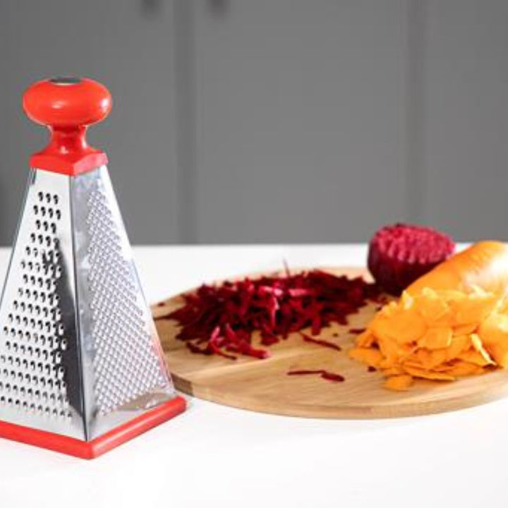 DELCASA Stainless Steel Four-Sided Tower Grater 22.86cm - Multi-Purpose Shredder for Potatoes and More