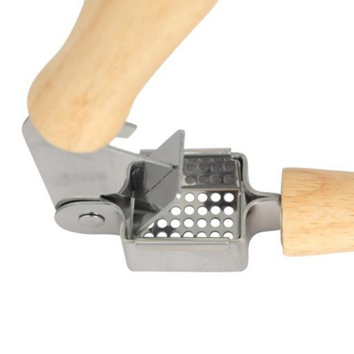 DELCASA Stainless Steel Garlic Crusher With Wooden Handle