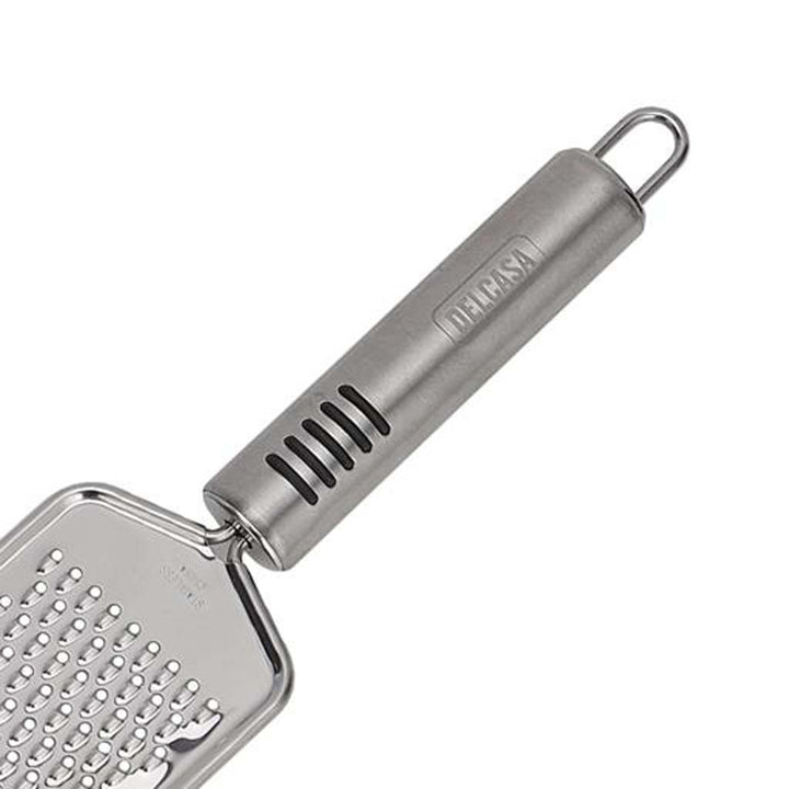 DELCASA Stainless Steel Ginger Grater with TRP Handle, Ultra Sharp Blades. Fine to Medium Textures for Citrus, Vegetables, Cheese, Chocolate, etc. Rust Proof.