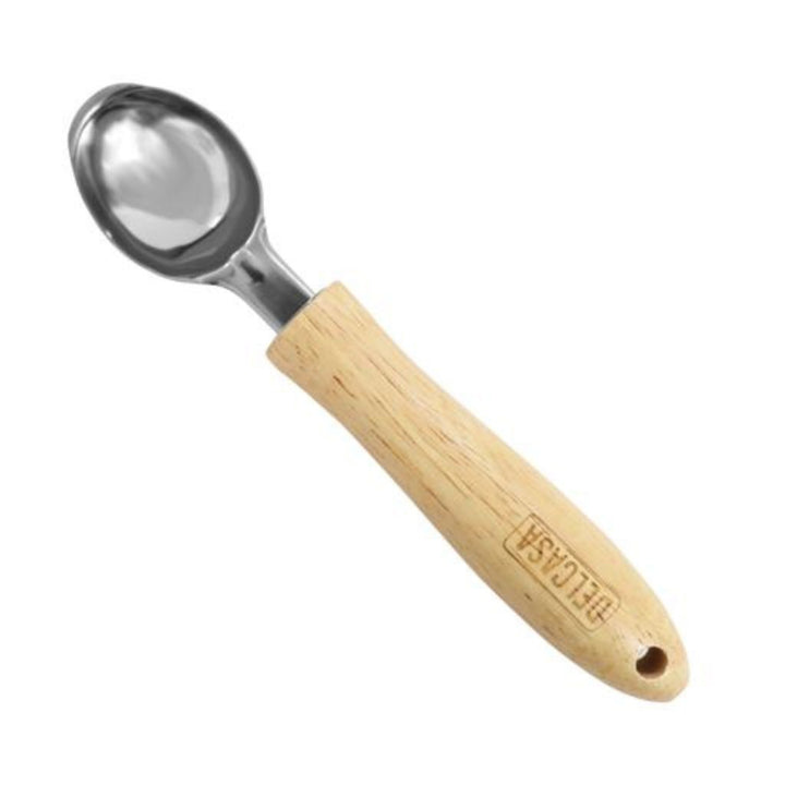 DELCASA Stainless Steel Ice Cream Spoon with Wooden Handle