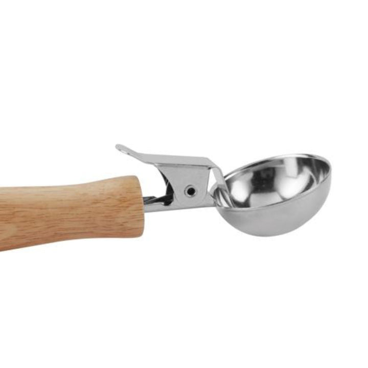 DELCASA Stainless Steel Ice Cream Spoon with Wooden Handle