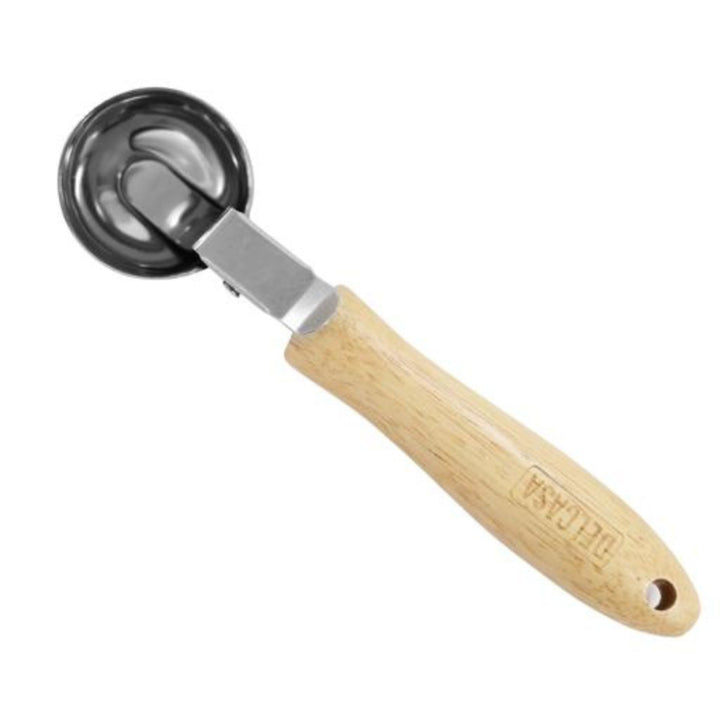 DELCASA Stainless Steel Ice Cream Spoon with Wooden Handle