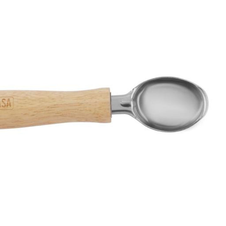 DELCASA Stainless Steel Ice Cream Spoon with Wooden Handle