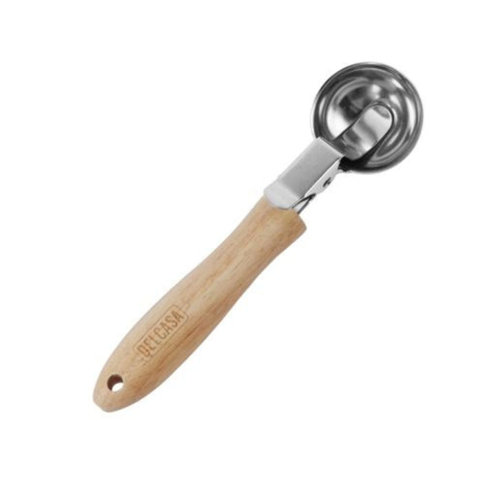 DELCASA Stainless Steel Ice Cream Spoon with Wooden Handle