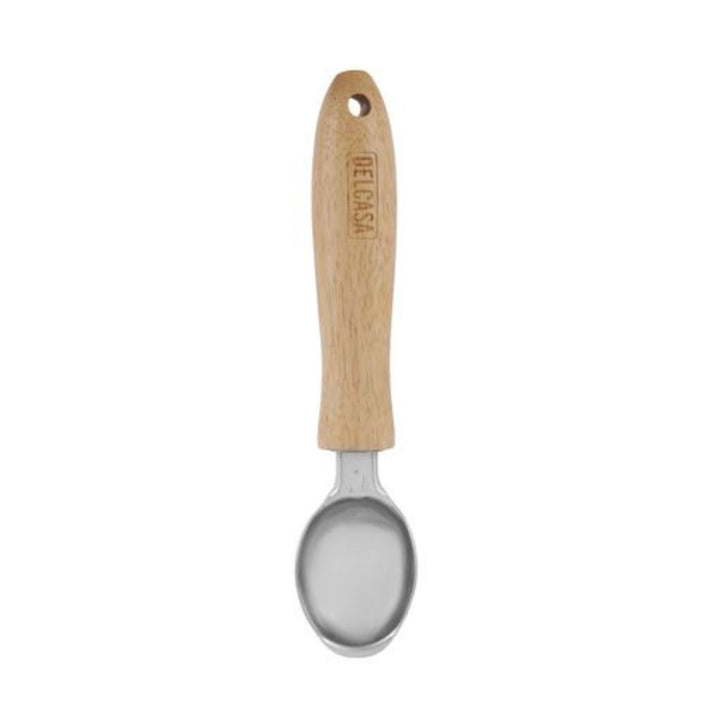 DELCASA Stainless Steel Ice Cream Spoon with Wooden Handle